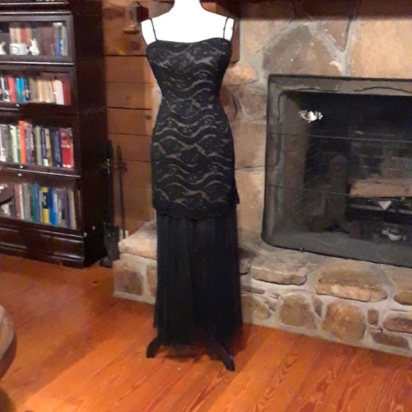Lillie Rubin lace & chiffon formal dress - Picture 2 of 8